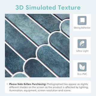 Foto 3 | Foto 3 | Azulejo De Pared Con Forma De Mosaico Commomy 3d Azul Despega Y Pega 29 7 X 29 7 Cm - Venta Internacional.