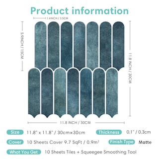 Foto 6 | Foto 6 | Azulejo De Pared Con Forma De Mosaico Commomy 3d Azul Despega Y Pega 29 7 X 29 7 Cm - Venta Internacional.