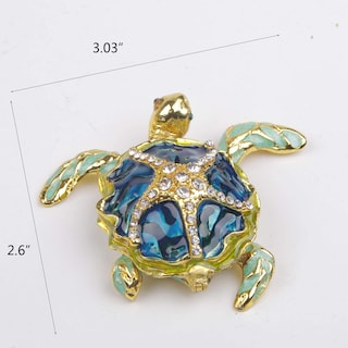 Foto 2 | Foto 2 | Joyero Sevenbees Con Forma De Tortuga Marina Caja De Abalorios Con Bisagras - Venta Internacional.