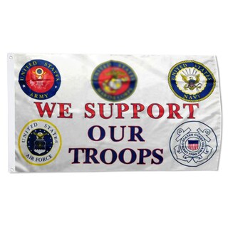Foto 1 | Foto 1 | Bandera Fyon Apoyamos A Nuestras Tropas 5 Ramas Militares 90 X 150 Cm - Venta Internacional.
