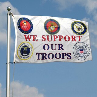Foto 2 | Foto 2 | Bandera Fyon Apoyamos A Nuestras Tropas 5 Ramas Militares 90 X 150 Cm - Venta Internacional.