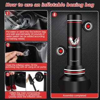 Foto 4 | Foto 4 | Saco De Boxeo Vensmuste Inflable De 69 Cm Con Guantes Bomba Y Cuerda - Venta Internacional.