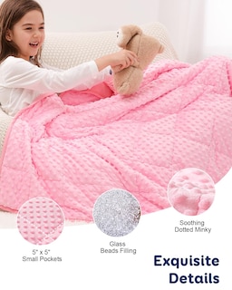 Foto 4 | Foto 4 | Manta Pesada Kivik Small Minky Con Puntos 1 4 Kg 90 X 120 Cm Rosa - Venta Internacional.