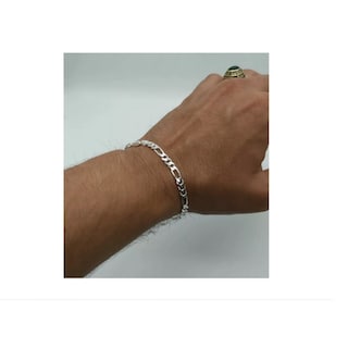 Foto 1 | Foto 1 | Pulsera De Plata 925 Modelo Fígaro Italiano Para Hombre De 20 Cm De Largo - Venta Internacional.