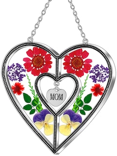 Foto 1 | Foto 1 | Vidriera Suncatcher Ky&bosam En Forma De Corazón Con Flor Prensada - Venta Internacional.
