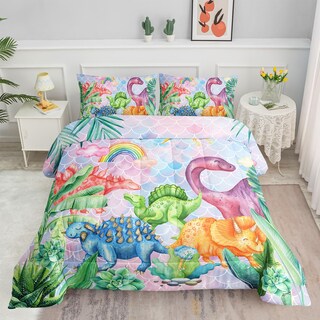 Foto 1 | Foto 1 | Set De Edredón Smell Sunshine Dinosaur Twin Con 1 Edredón Y 2 Fundas De Almohada - Venta Internacional.