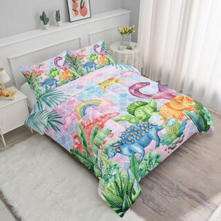 Foto 2 | Foto 2 | Set De Edredón Smell Sunshine Dinosaur Twin Con 1 Edredón Y 2 Fundas De Almohada - Venta Internacional.