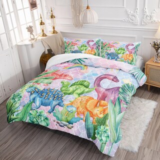 Foto 3 | Foto 3 | Set De Edredón Smell Sunshine Dinosaur Twin Con 1 Edredón Y 2 Fundas De Almohada - Venta Internacional.