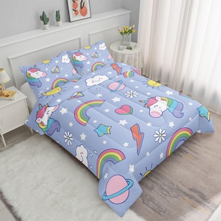 Foto 2 | Foto 2 | Set De Edredón Smell Sunshine Para Niños Con Dibujos Animados De Unicornios - Venta Internacional.