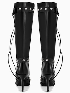 Foto 5 | Foto 5 | Botas Hasta La Rodilla Coutgo Con Tacón De Aguja Con Remaches Para Invierno Negras Para Mujer - Venta Internacional.
