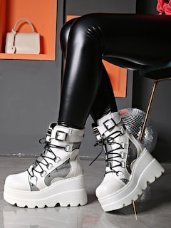 Foto 4 | Foto 4 | Botas Con Plataforma Macvise Para Mujer  Tacón Alto Y Grueso 01white 42 - Venta Internacional.