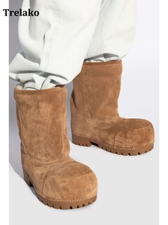 Foto 4 | Foto 4 | Botas De Nieve Trelako Suede Platform Para Mujer Con Piel De Invierno - Venta Internacional.