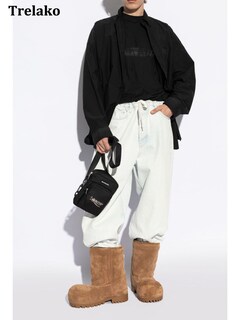 Foto 5 | Foto 5 | Botas De Nieve Trelako Suede Platform Para Mujer Con Piel De Invierno - Venta Internacional.