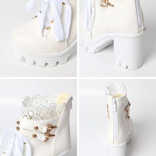Foto 7 | Foto 7 | Botines Con Plataforma Meotina Botas Gruesas Blancas Para Mujer - Venta Internacional.