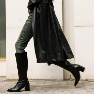 Foto 5 | Foto 5 | Botas Hasta La Rodilla Wetkiss De Cuero Negro Con Tacón De 6 5 Cm Para Mujer - Venta Internacional.