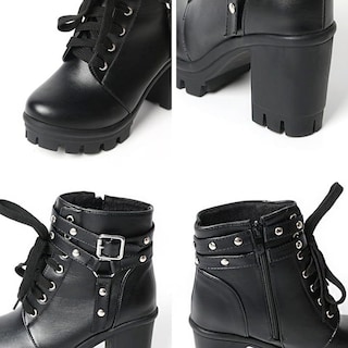 Foto 7 | Foto 7 | Botas Con Plataforma Meotina Goth  Gruesas  De Tacón Alto  Negras  Para Mujer - Venta Internacional.