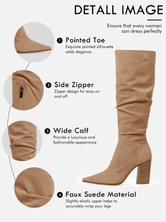 Foto 5 | Foto 5 | Botas Hasta La Rodilla Piepiebuy De Gamuza Sintética Con Punta Puntiaguda Para Mujer - Venta Internacional.