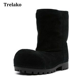 Foto 3 | Foto 3 | Botas De Nieve Trelako Suede Platform Para Mujer Con Piel De Invierno - Venta Internacional.