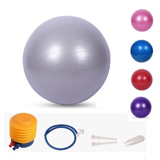 Foto 2 | Foto 2 | Balón De Yoga De 75 Cm Con Inflador Para Pilates Y Fitness Color Plateado - Venta Internacional.