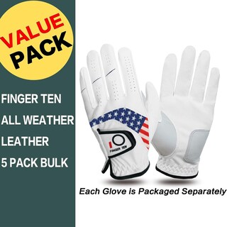 Foto 2 | Foto 2 | Paquete De 5 Guantes De Golf Finger Ten De Piel Para Hombre  Aptos Para Todo Tipo De Clima - Venta Internacional.