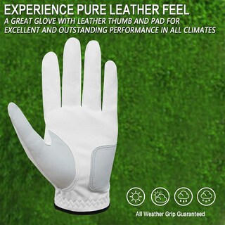 Foto 4 | Foto 4 | Paquete De 5 Guantes De Golf Finger Ten De Piel Para Hombre  Aptos Para Todo Tipo De Clima - Venta Internacional.