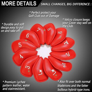 Foto 2 | Foto 2 | Juego De Fundas Para Cabeza De Hierro De Golf Finger Ten 12 Piezas Piel Sintética - Venta Internacional.
