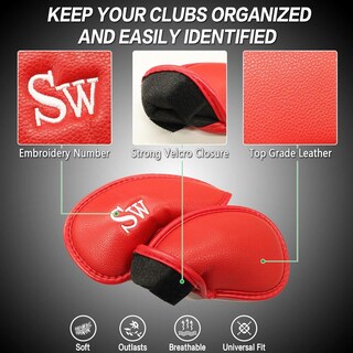 Foto 3 | Foto 3 | Juego De Fundas Para Cabeza De Hierro De Golf Finger Ten 12 Piezas Piel Sintética - Venta Internacional.