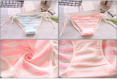 Foto 7 | Foto 7 | Bragas Sinroyee Lindo Estilo Japonés A Rayas Azules Y Rosas (2 Unidades) - Venta Internacional.