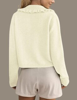 Foto 3 | Foto 3 | Jersey Tipo Cárdigan Internos Y2k Con Cuello Con Volantes Para Mujer - Venta Internacional.