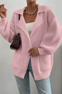 Foto 4 | Foto 4 | Jersey Tipo Cárdigan Shewin Para Mujer  Grueso Y Suave Con Bolsillos  Color Rosa - Venta Internacional.