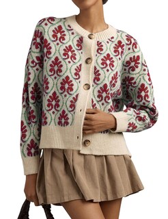 Foto 1 | Foto 1 | Jersey Tipo Cárdigan Anoumcy Con Estampado Floral Y Botones Para Mujer - Venta Internacional.