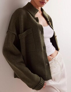 Foto 3 | Foto 3 | Jersey Cardigan Antnation Manga Larga Para Mujer Verde Oscuro - Venta Internacional.