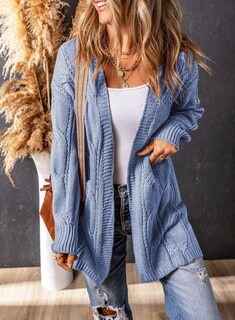 Foto 5 | Foto 5 | Suéter Shewin Casual De Ganchillo De Manga Larga Con Frente Abierto Para Mujer - Venta Internacional.