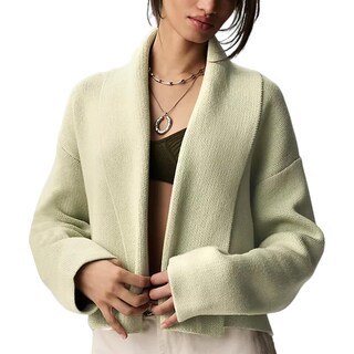 Foto 1 | Foto 1 | Jersey Tipo Cárdigan Wyeysyt Corto Con Solapa Extragrande Verde Para Mujer - Venta Internacional.