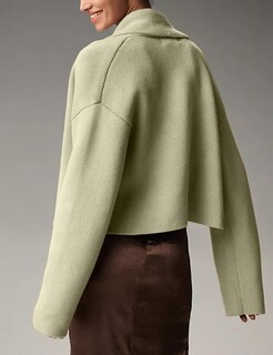 Foto 5 | Foto 5 | Jersey Tipo Cárdigan Wyeysyt Corto Con Solapa Extragrande Verde Para Mujer - Venta Internacional.
