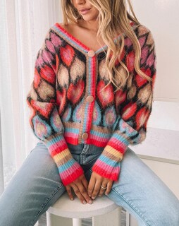 Foto 2 | Foto 2 | Jersey De Punto Ezapine Con Estampado De Corazones Y2k Con Cuello En V Para Mujer - Venta Internacional.