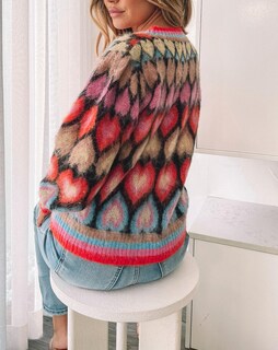 Foto 3 | Foto 3 | Jersey De Punto Ezapine Con Estampado De Corazones Y2k Con Cuello En V Para Mujer - Venta Internacional.