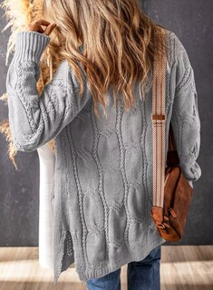 Foto 3 | Foto 3 | Jersey Tipo Cárdigan Shewin De Punto Trenzado De Gran Tamaño Gris Para Mujer - Venta Internacional.