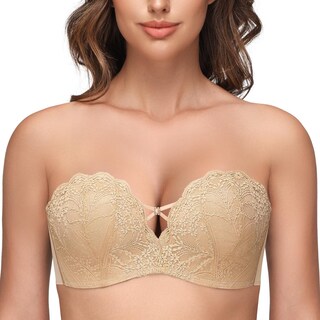 Foto 1 | Foto 1 | Sujetador Wingslove Sin Tirantes Con Encaje Acolchado 34c Nude - Venta Internacional.