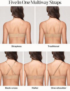Foto 3 | Foto 3 | Sujetador Wingslove Sin Tirantes Con Encaje Acolchado 34c Nude - Venta Internacional.
