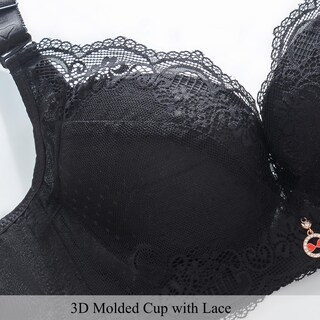 Foto 5 | Foto 5 | Sujetador Push Up Chaojiesi Encaje Acolchado Moldeado En 3d Copa Negra 42b - Venta Internacional.