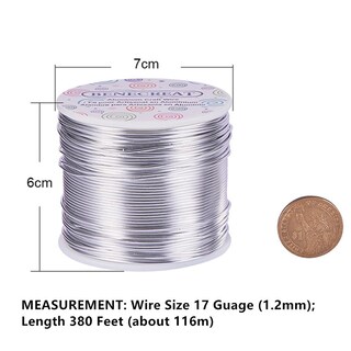 Foto 2 | Foto 2 | Alambre De Aluminio Benecreat Calibre 17 (1 2 Mm) Plateado 116 M - Venta Internacional.