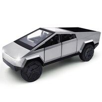 Camión De Juguete Qetupa Cybertruck Modelo 1/32 Fundido A Presión Con Luces Plateadas - Venta Internacional.
