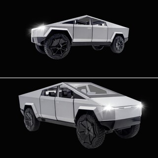 Foto 6 | Foto 6 | Camión De Juguete Qetupa Cybertruck Modelo 1/32 Fundido A Presión Con Luces Plateadas - Venta Internacional.