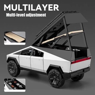 Foto 5 | Foto 5 | Camión De Juguete Powvan Cybertruck Diecast Modelo 1/24 Con Motocicleta - Venta Internacional.