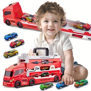 Foto 1 | Foto 1 | Camión De Juguete Para Niños Con Remolque De 3 Capas Con Pista De Expulsión - Venta Internacional.