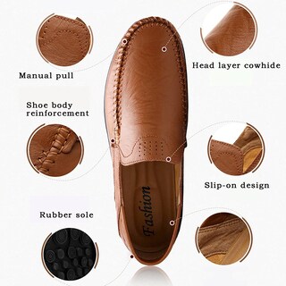 Foto 2 | Foto 2 | Mocasines Sin Cordones De Piel Shoes Go Tour Para Hombre Color Marrón - Venta Internacional.