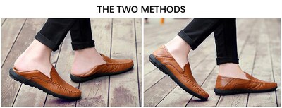 Foto 4 | Foto 4 | Mocasines Sin Cordones De Piel Shoes Go Tour Para Hombre Color Marrón - Venta Internacional.