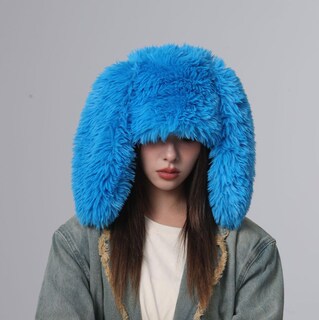 Foto 5 | Foto 5 | Gorro Vptmrp Con Orejas De Conejo Peludas Suaves Y Cálidas De Felpa Azul - Venta Internacional.