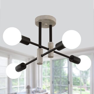 Foto 1 | Foto 1 | Candelabro Meixisue Farmhouse De Roble Y Negro Con 4 Luces Con Certificación Ul - Venta Internacional.